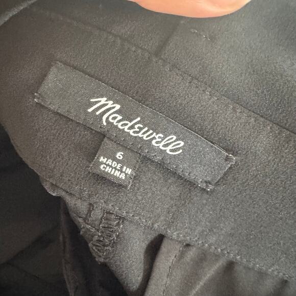 Madewell Drapey Paperbag Pants Black Pleated Button Front Zip High Rise Sz 6 - Picture 5 of 11
